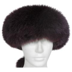 Vintage purple fox fur headband