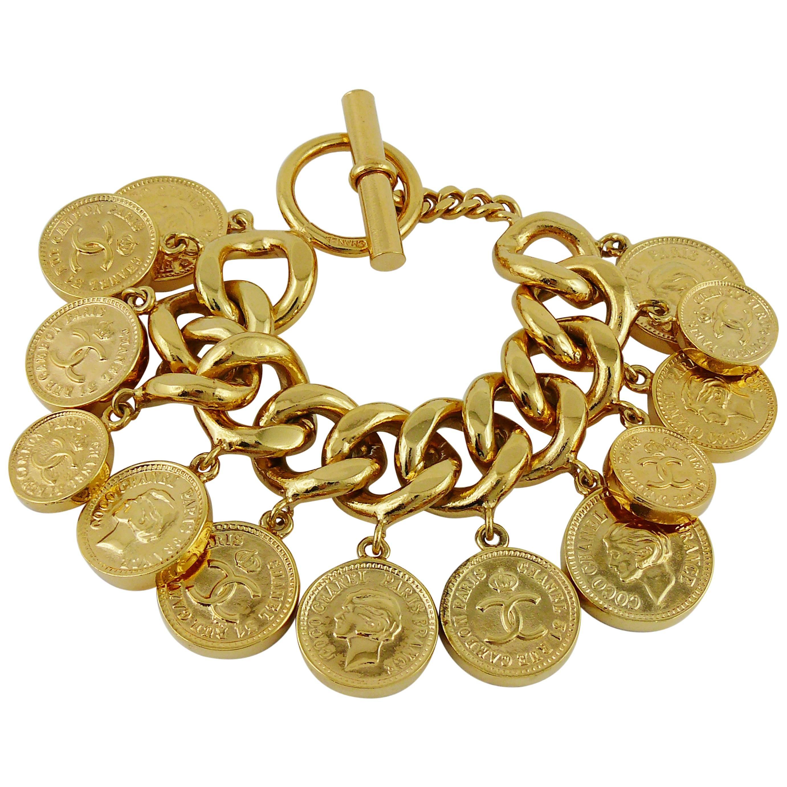 Chanel Vintage Iconic Coin Charm Bracelet
