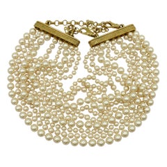 CHRISTIAN DIOR Used Multi-Strand Faux Pearl Necklace