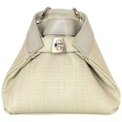 Akris Grey/Cream Woven Horsehair Mini Ai Evening Crossbody Bag