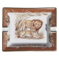 Hermès Cigar Ashtray Change Tray Lion and Lioness Kenya Africa R Dallet