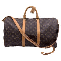 Used Louis Vuitton Monogram Keepall 50 Bandouliere Travel Bag M41416