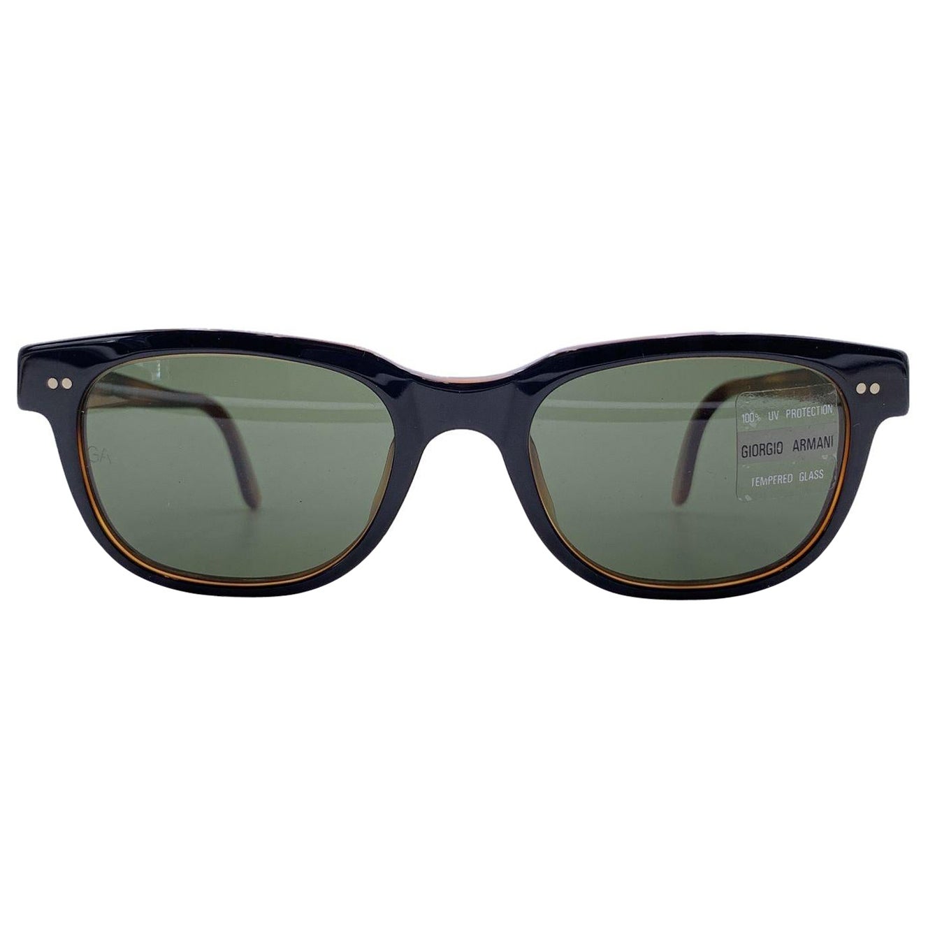 Giorgio Armani Vintage Black Brown Sunglasses 376-S 227 140 mm For Sale