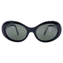 Giorgio Armani Vintage Black Oval Sunglasses 940 020 140 mm