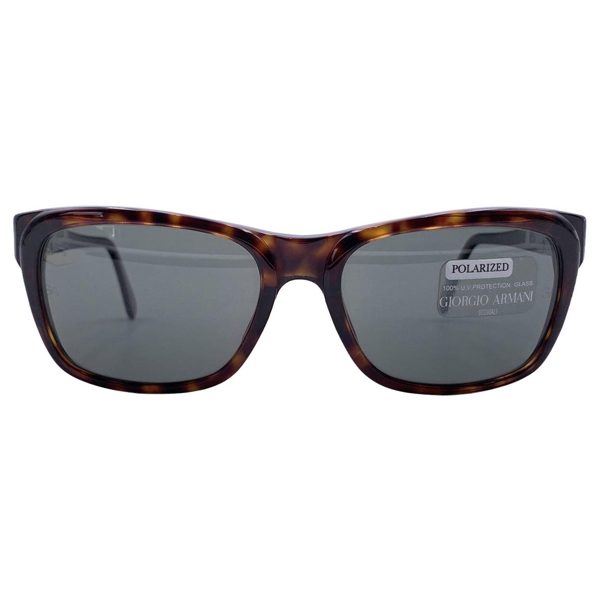 Giorgio Armani Vintage Rectangle Polarized Sunglasses 846 140 mm For Sale