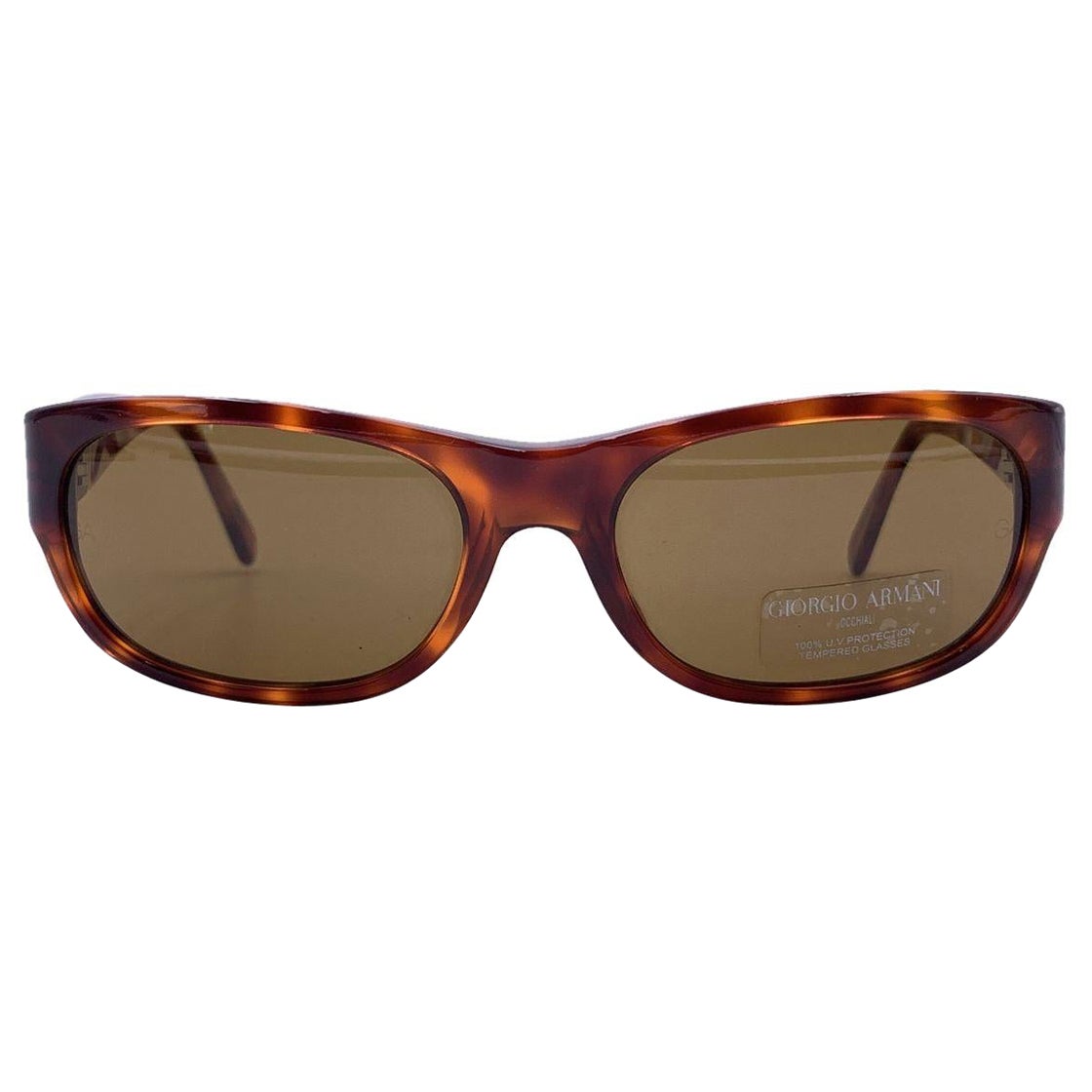 Giorgio Armani Vintage Brown Rectangle Sunglasses 845 050 140 mm For Sale