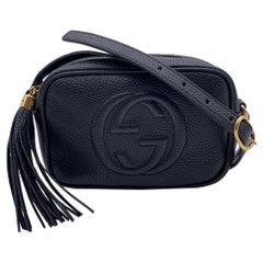 Gucci Black Leather Mini Soho GG Logo Disco Crossbody Bag