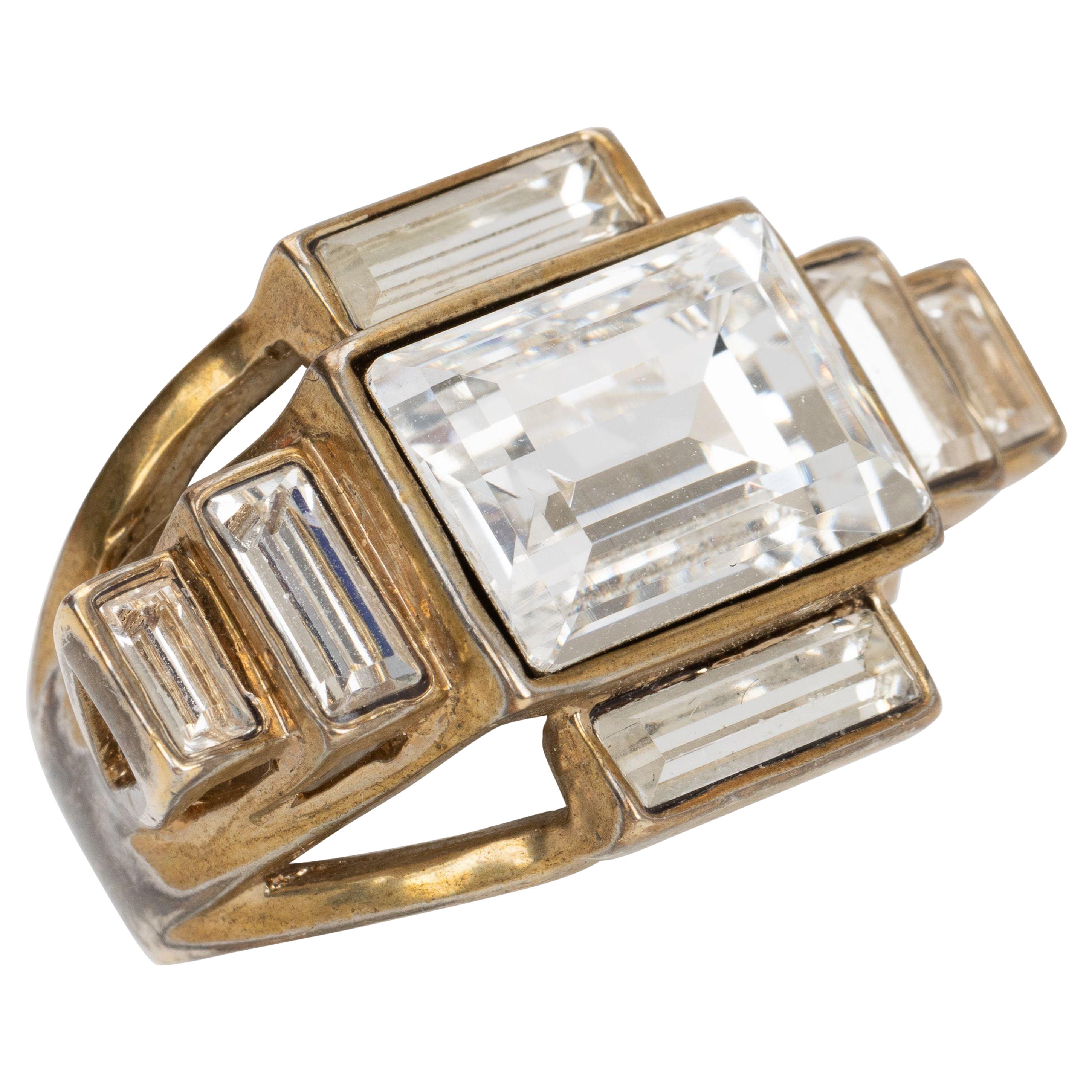 Givenchy Oversize Crystal Cocktail Ring