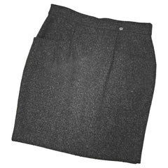 Chanel Grey Tweed Mini Skirt