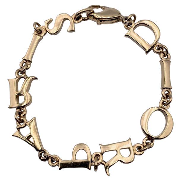 Christian Dior Vintage Gold Metal Letters Dior Paris Bracelet For Sale ...