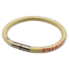 Chanel Vintage Pale Yellow Clear Vinyl Tube Bangle Bracelet