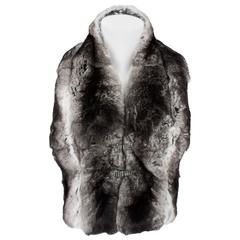 Valentino Chinchilla Fur Scarf - black/gray