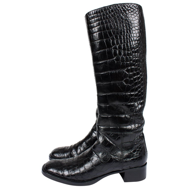 Prada Boots Crocodile Leather - black For Sale at 1stDibs | prada ...