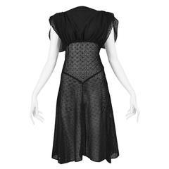 Alaia Black Eyelet Cotton Lace Summer Dress 2007 2