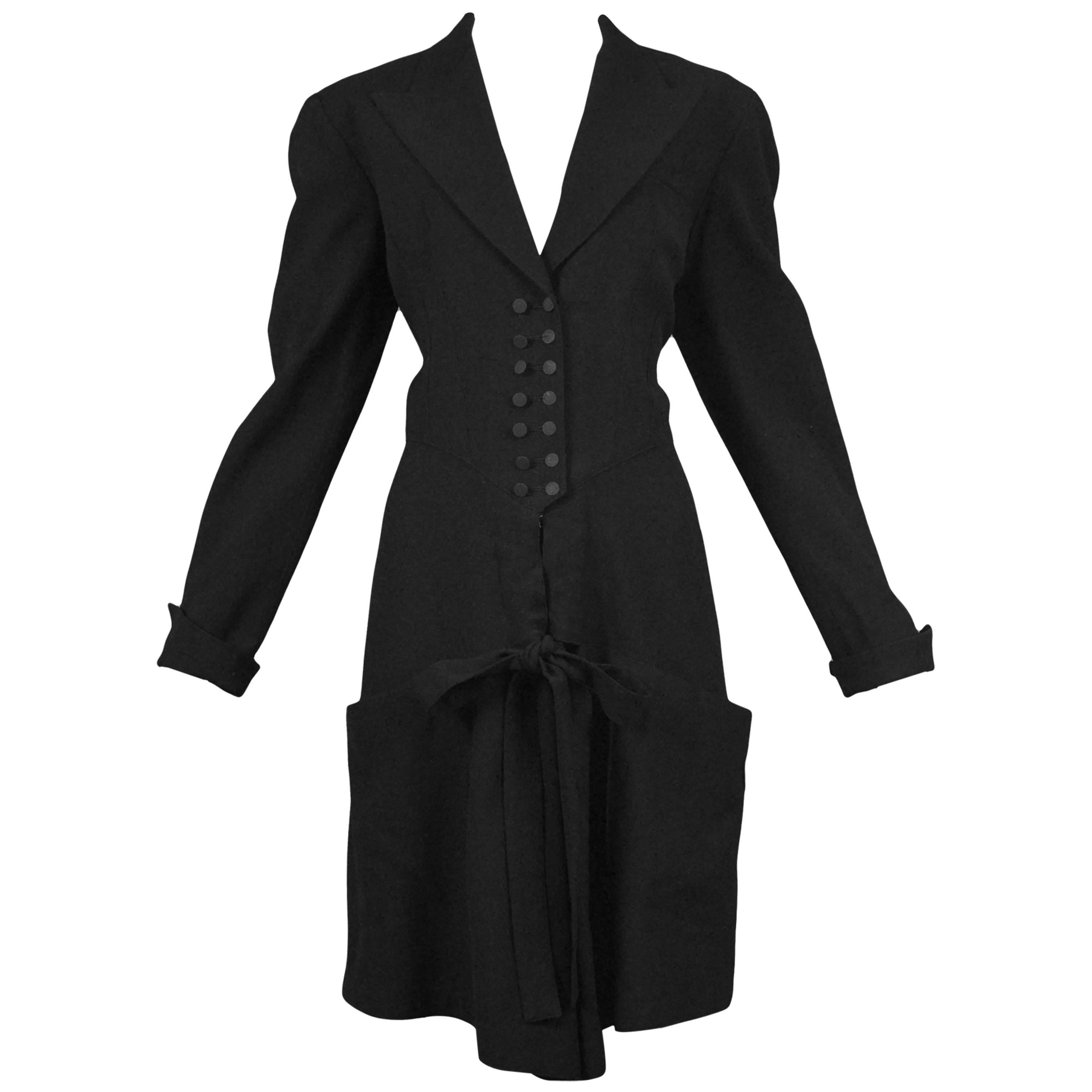 Vintage Alaia Black Button Front Suit Romper
