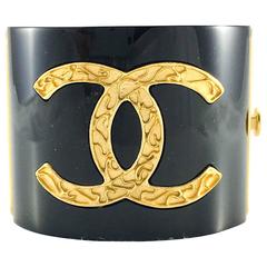 Chanel Versailles Collection Black Resin and Gilt Logo Bracelet - 2013