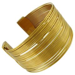 Christian Dior Vintage J'Adore Gold Toned Wire Cuff Bracelet