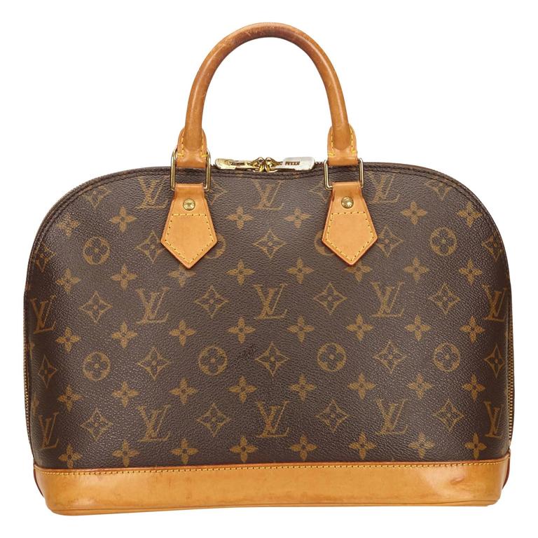 Louis Vuitton Brown Alma PM Monogram Handbag For Sale at 1stdibs