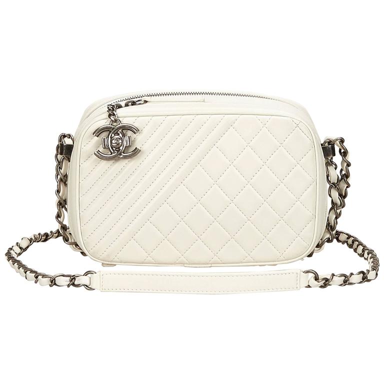 Chanel White Camera Bag For Sale at 1stdibs
