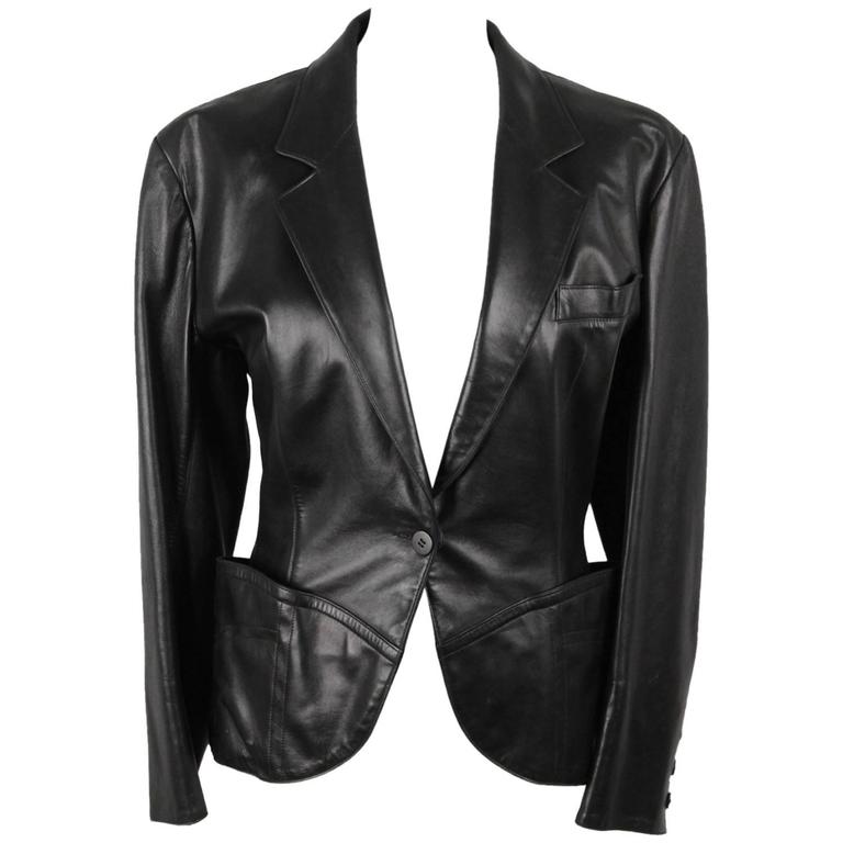 Vintage black leather blazer Clearance