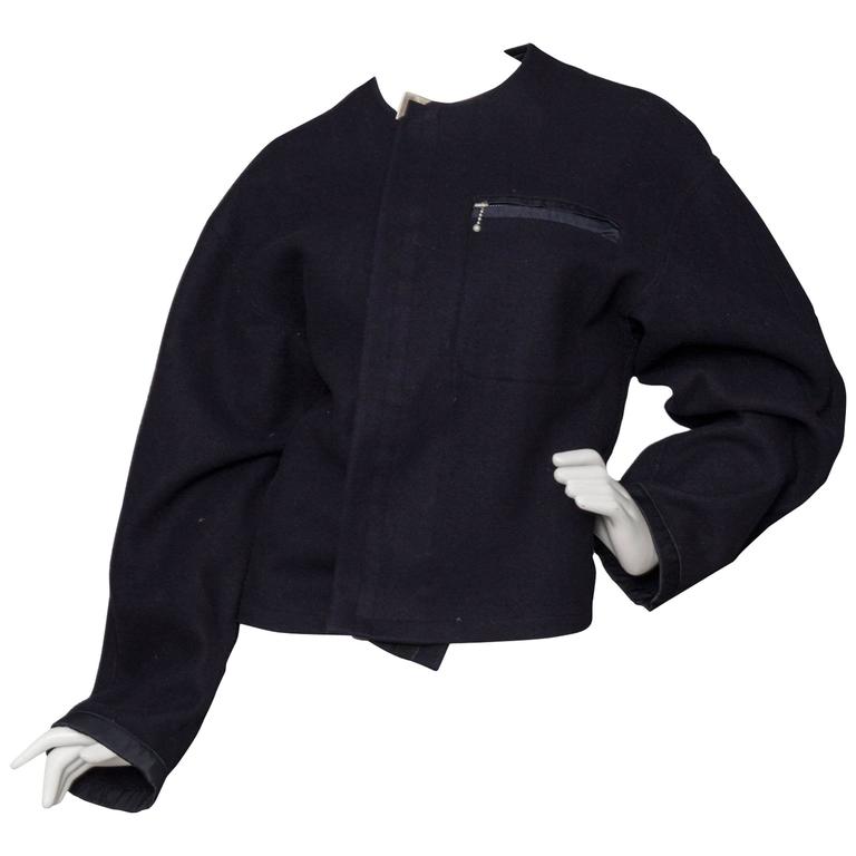 80 Jean Paul Gaultier Homme "Constructivist" Navy Wool Jacket at 1stdibs