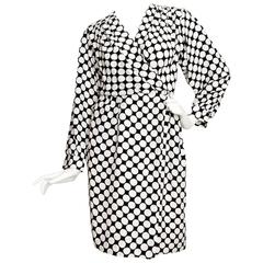 Yves Saint Laurent Rive Gauche Polka Dot Silk Dress 3
