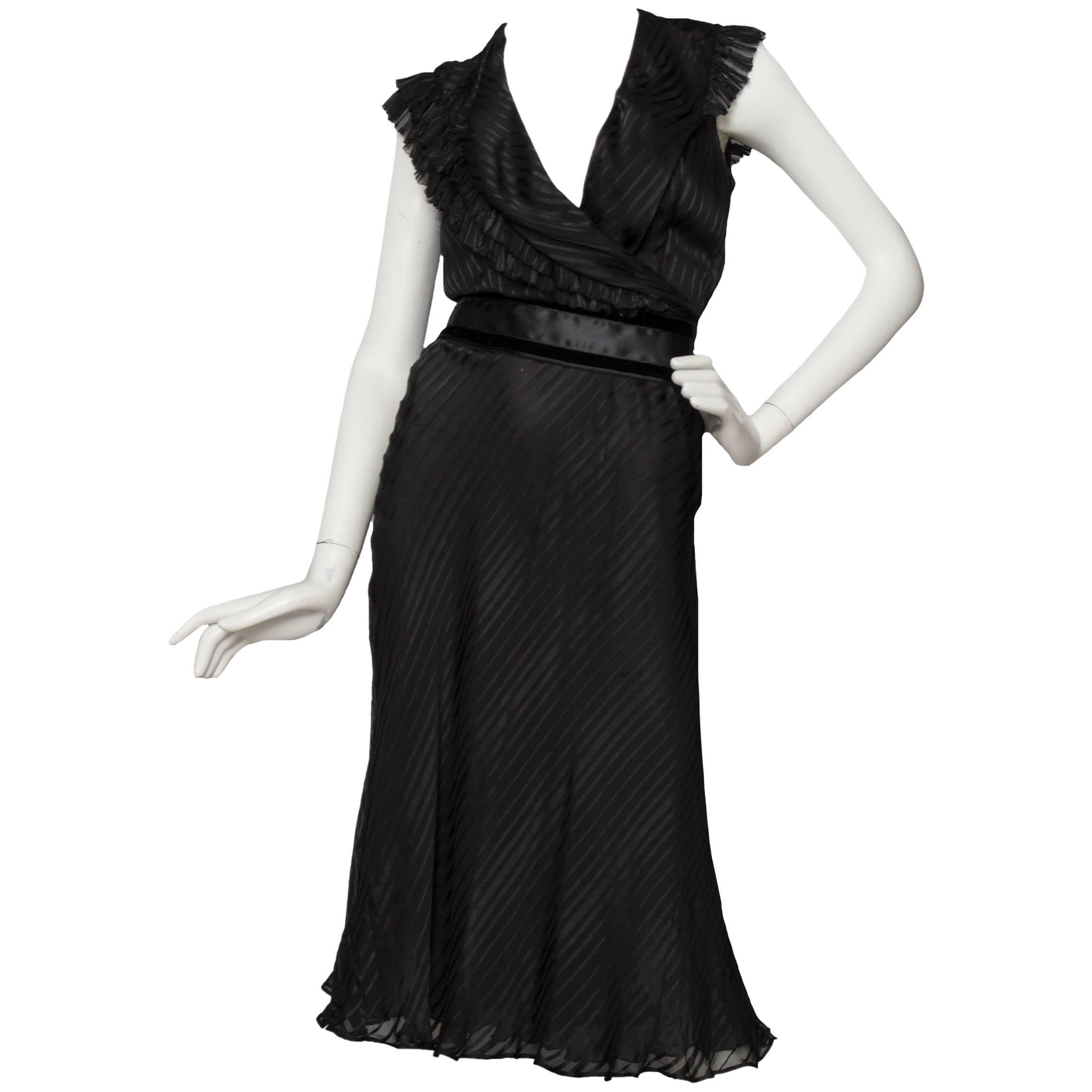 80s Black Chloé Silk Cocktail dress