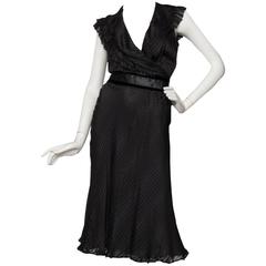 80s Black Chloé Silk Cocktail dress 5