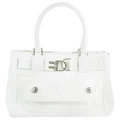 Dior White Leather Shoulder Bag - SHW