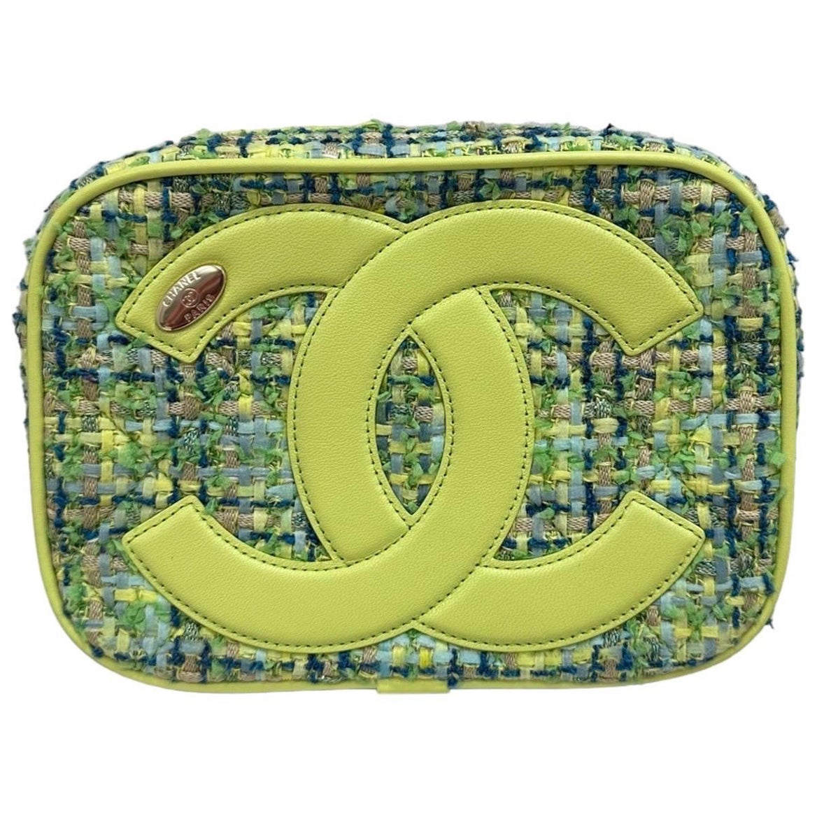 Borsa A Tracolla Chanel Camera Bag Tweed Lime 2019 For Sale