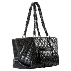 Chanel 2006 Soft Plush Quilted Distressed Leather Large Carry-On Travel Tote Bag