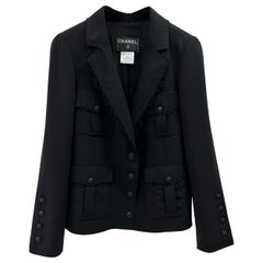 Chanel 2007 Black Wool Blazer Jacket 