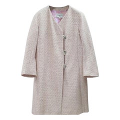 Chanel Pink Lurex Tweed Coat