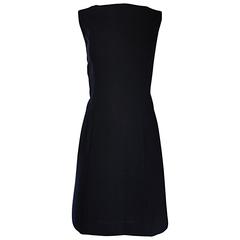 Vintage Giorgio Armani Collezioni 1990s Does 1960s Mod Wool Sz 6 90s Black Dress 3