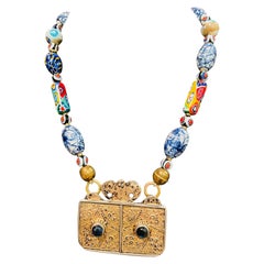 LB offers Antique Sterling Silver, Lapis, Tibetan pendant, Murano glass necklace