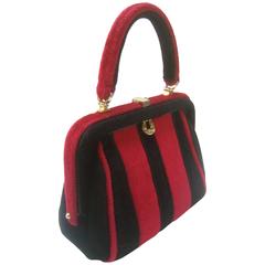 Saks Fifth Avenue Chic Diminutive Velvet Handbag c 1970