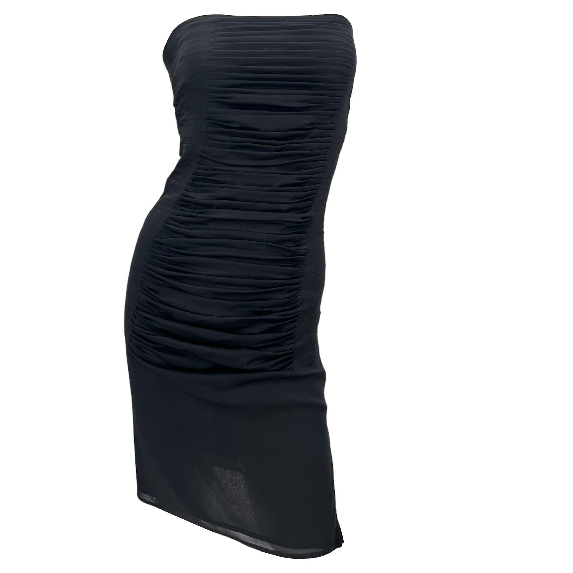 S/S 2001 Vintage Tom Ford for Yves Saint Laurent black silk dress For Sale