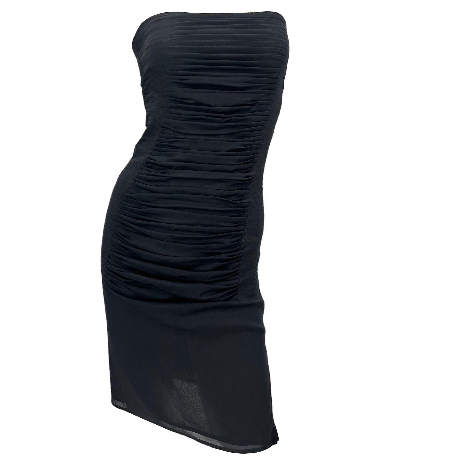 S/S 2001 Vintage Tom Ford for Yves Saint Laurent vestido de seda negro en venta
