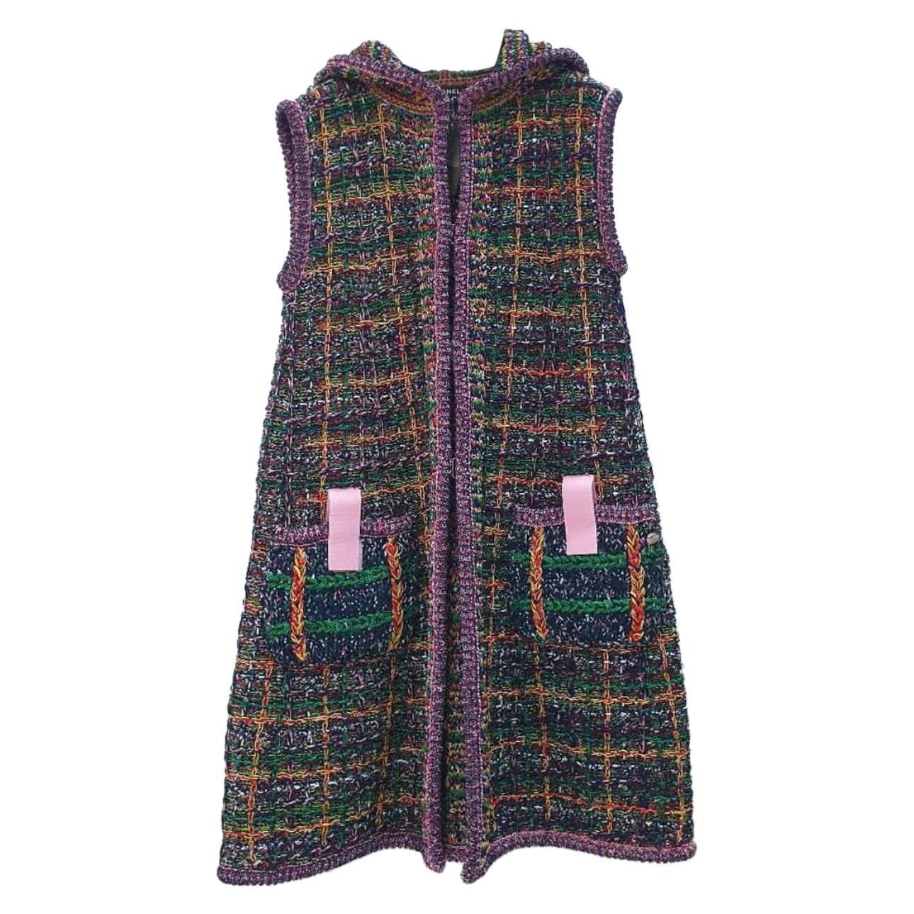 CHANEL Hooded Knit Gilet Vest  For Sale