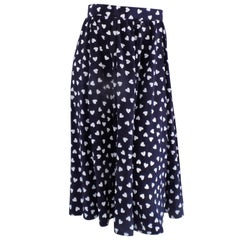 Long Blu white hearts Skirt