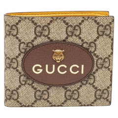Gucci Beige GG Supreme Canvas Neo Vintage Bifold Wallet