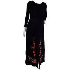 R-Jay Long Black Wool Dress 10