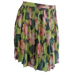 Blumarine Green Flowers Skirt 8