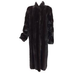 Retro Birger Christensen Denmark Dark mink fur coat full length female skins 