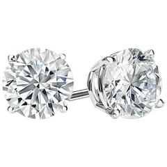 D Color Six Carat Each Faux  Diamond Cubic Zirconia Studs