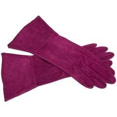 Yves Saint Laurent New Suede Gauntlet Gloves