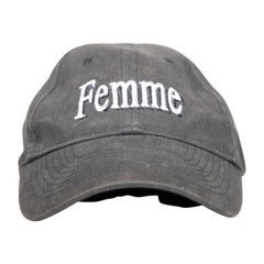 Balenciaga Black Femme Embroidered Baseball Cap