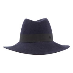 Maison Michel Navy Felt Fedora Hat