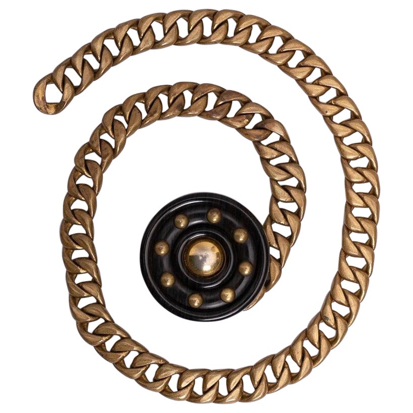 Yves Saint Laurent Copper-Tone Curb Chain Belt For Sale