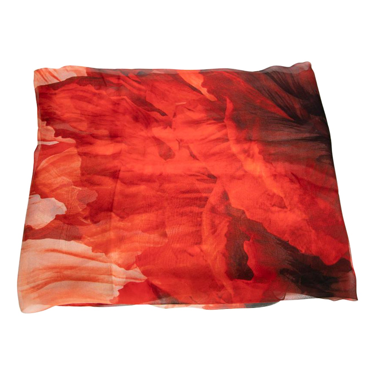 Alexander McQueen - Écharpe transparente en soie à imprimé floral en vente
